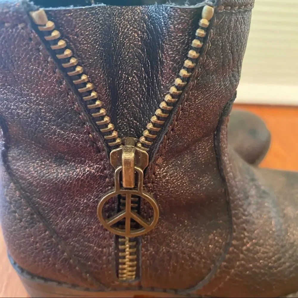 Steve Madden Booties Sz 8 Peace Sign Zipper Boots Fall Boots Girls